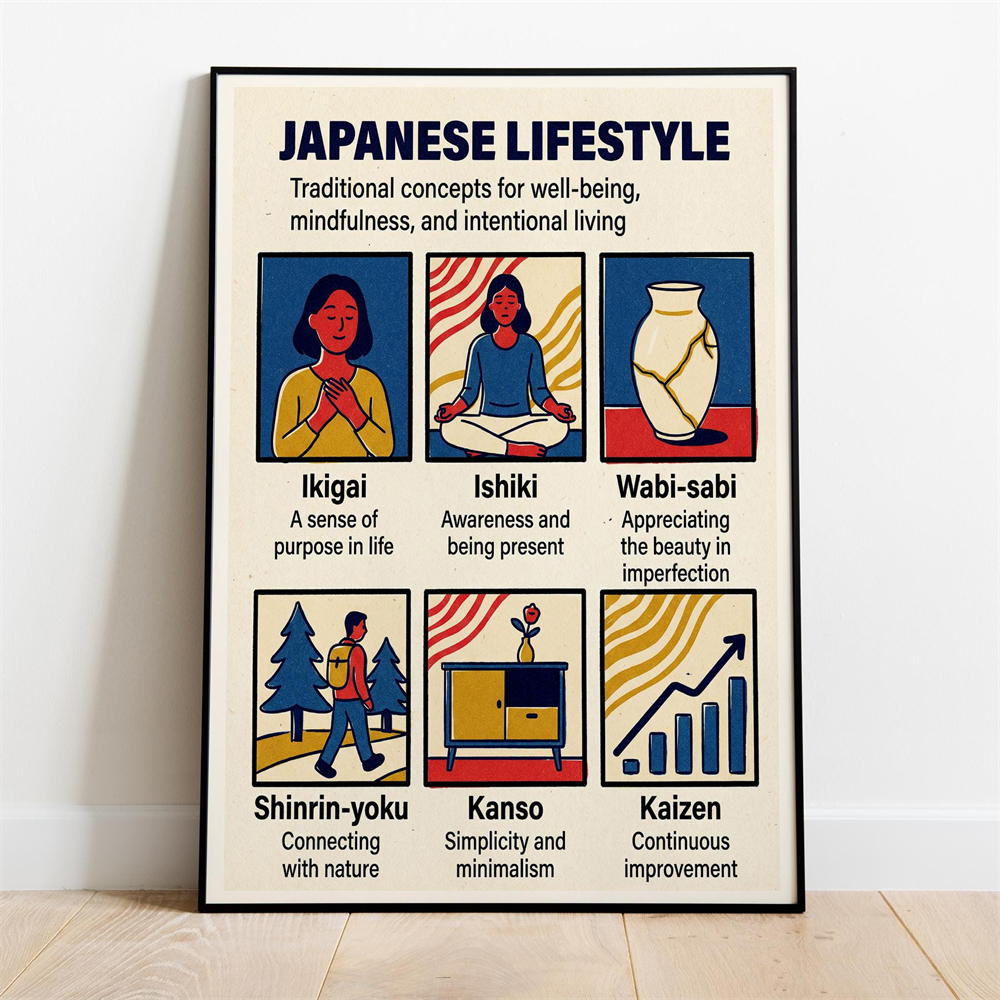 Japanese For Lifestyle - Japanese Lifestyle Print Zen Philosophy Wall
